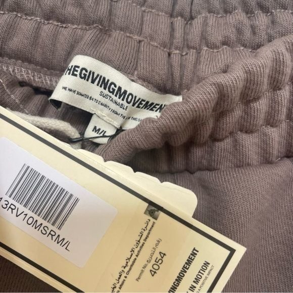 The Giving Movement Regular Fit Fleece Joggers Brown Size M/L - Picture 4 of 4